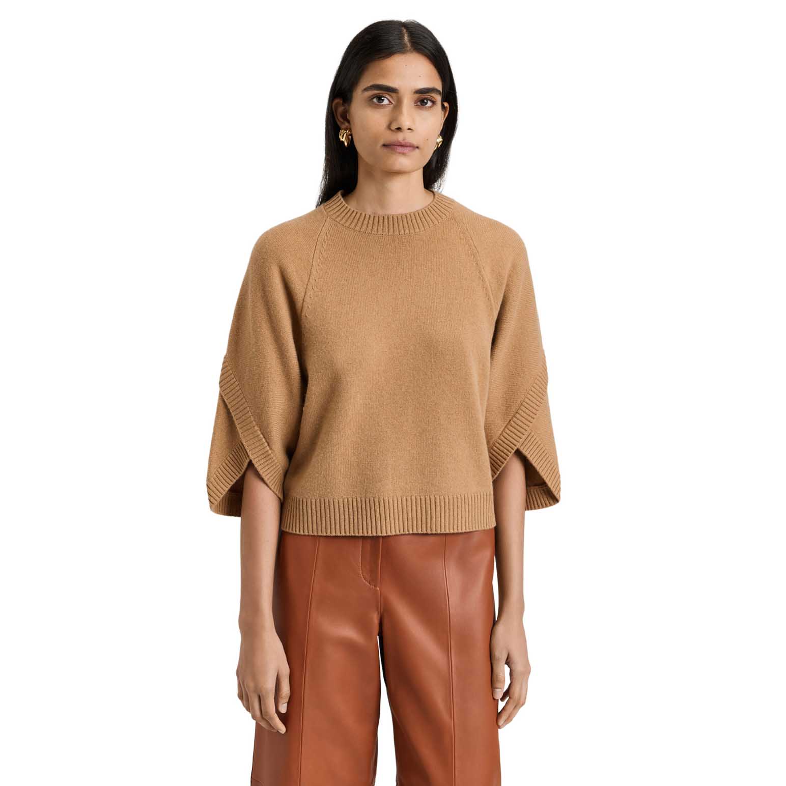 Veronika Maine Merino Cape Sleeve Sweater